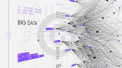 Communication system and visualization of data analysis, information flow and sorting by artificial intelligence, business Stock Photo