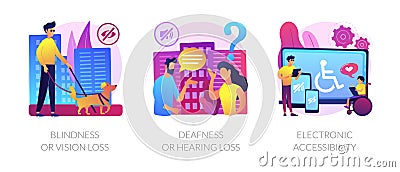Communication technology for disabled people abstract concept vector illustrations. Vector Illustration