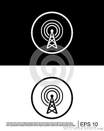Communication tower, radio, television icon Stock Photo