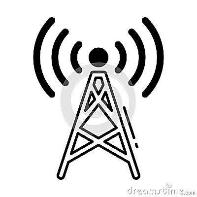 Communication tower Vector Icon which can easily modify or edit Vector Illustration