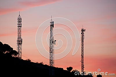 Communication Towers Stock Photo