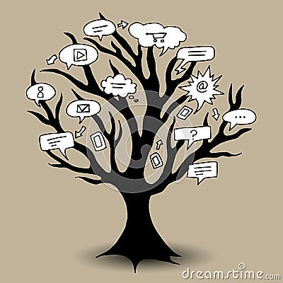 Communication Tree Vector Illustration