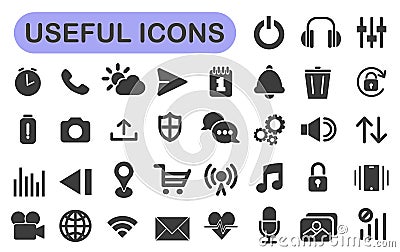 Communication. Vector icon set. Icons used in everyday life Vector Illustration