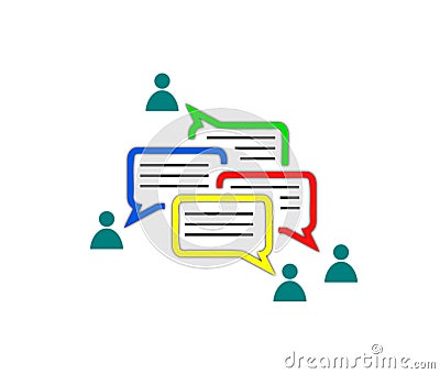 Communication in virtual community concept Stock Photo