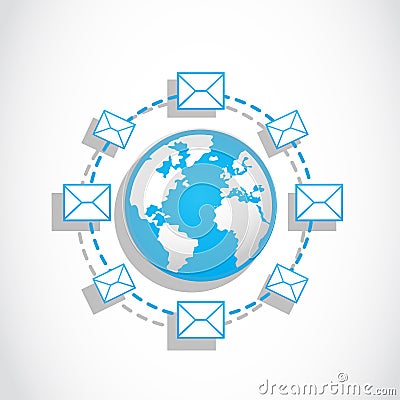 Communication world email messaging Vector Illustration