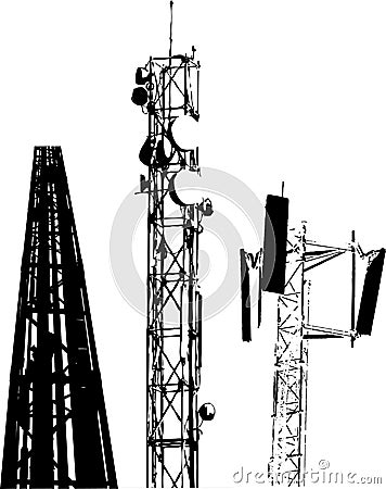 Communications antennas Vector Illustration
