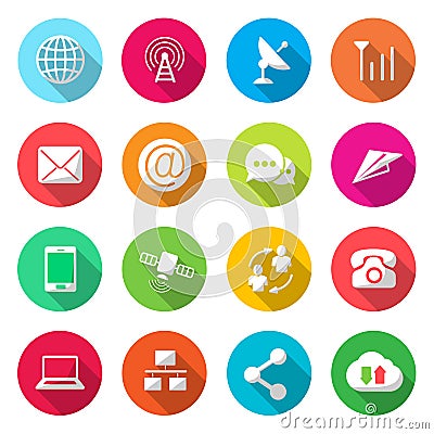 Communications colorful Icons Vector Vector Illustration