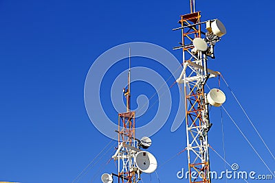 Microwave communication antennas in queretaro, mexico I Stock Photo
