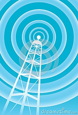 Communications Tower Vector Illustration