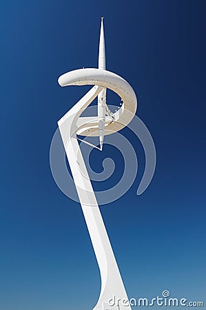 Communications tower in Barcelona Editorial Stock Photo