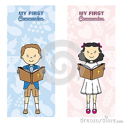 Communion card Vector Illustration