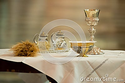 Communion offertory Stock Photo
