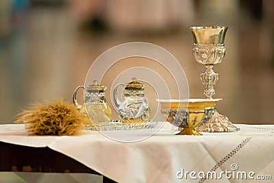 Communion offertory Stock Photo