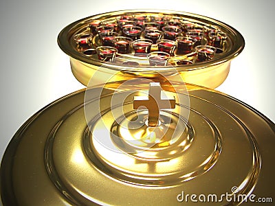 Communion Wine Tray Stock Photo