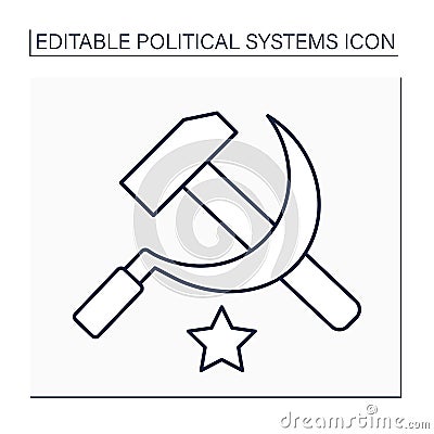 Communism line icon Vector Illustration