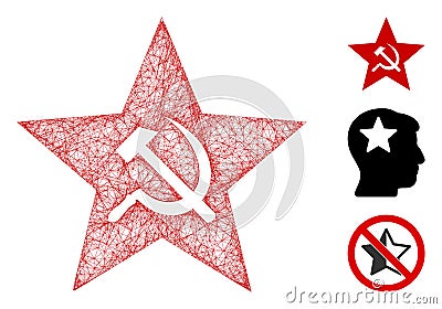 Communism Star Polygonal Web Vector Mesh Illustration Vector Illustration