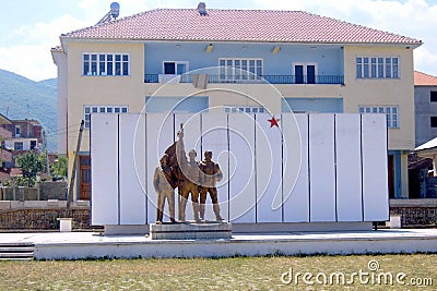 Communist monument in Elbasan Stock Photo