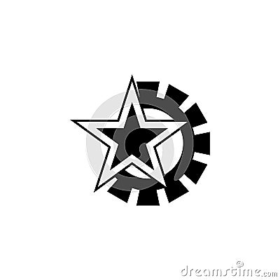 Communist star and mechanism icon. Element of communism illustration. Premium quality graphic design icon. Signs and symbols colle Cartoon Illustration
