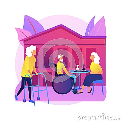 Communities for older people abstract concept vector illustration. Vector Illustration