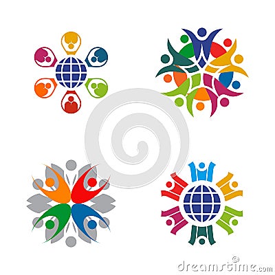 Community, adoption, care, teamwork logo design Vector Illustration