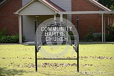 Community Baptist Church Yard Sign, Millington, TN Editorial Stock Photo