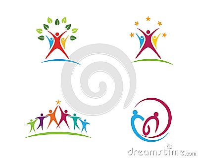 Community care Logo template Vector Illustration