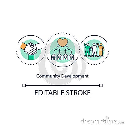 Community development concept icon Vector Illustration