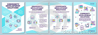 Community development solutions brochure template Vector Illustration