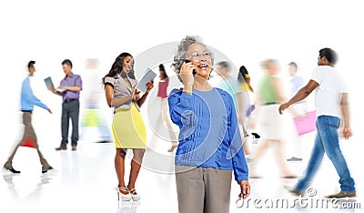 Community Diversity People Shopping Online Technology Concept Stock Photo