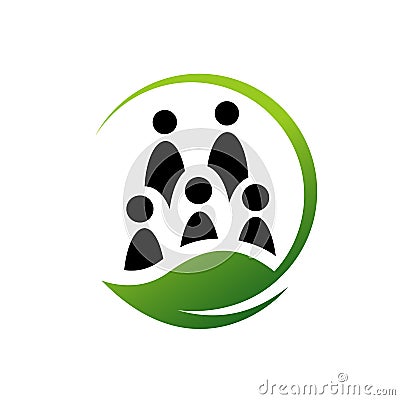 community of eco green people logo vector design concept Vector Illustration