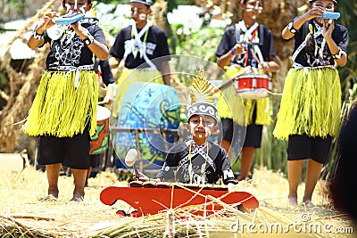 The community is so enthusiastic about drumblek festival in a ragam warna village. â€œKendal, Indonesia Editorial Stock Photo