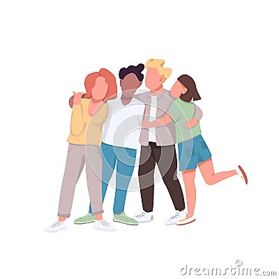 Community flat color vector faceless characters Vector Illustration