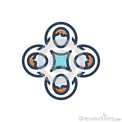 Color illustration icon for Community, together and teamwork Vector Illustration
