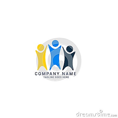 Community logo icon design template prosperous family ties Vector Illustration