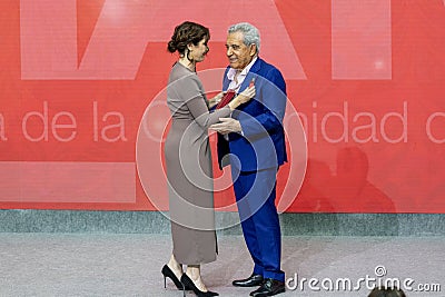 Madrid celebrates the festivity of May 2, French liberation day. Real Casa de Correos, building of the Community of Madrid Editorial Stock Photo