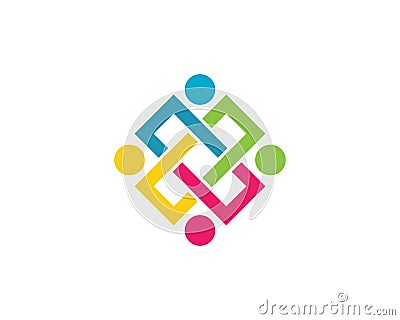 Community, network and social icon Vector Illustration