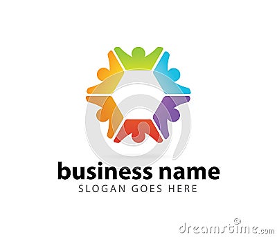 Community organization leader success achievement logo design Stock Photo