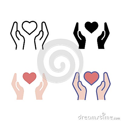 Community and Partnership related. Care, generous and sympathize icon Vector Illustration