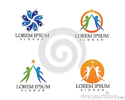 Community people care logo and symbols template Vector Illustration