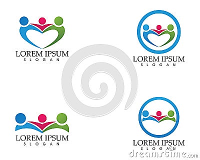 Community People care success and health life logo template icons Vector Illustration