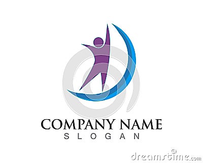 Community people logo vector symbol Stock Photo