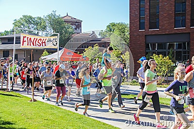 Community runners begin 5K charity run Editorial Stock Photo