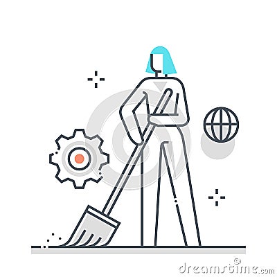 Community service related color line vector icon, illustration Vector Illustration