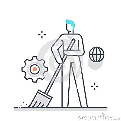 Community service related color line vector icon, illustration Vector Illustration