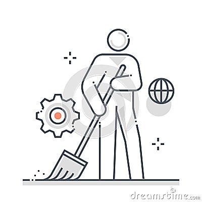 Community service related color line vector icon, illustration Vector Illustration