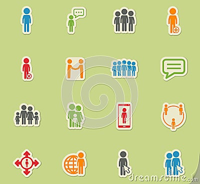 Community simply icons Stock Photo