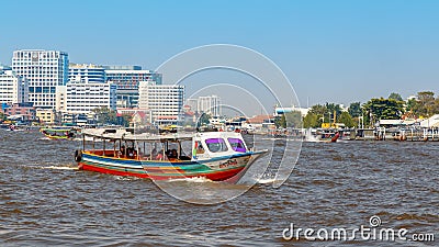 Commuter Boat in Bangkok, Thailand Editorial Stock Photo