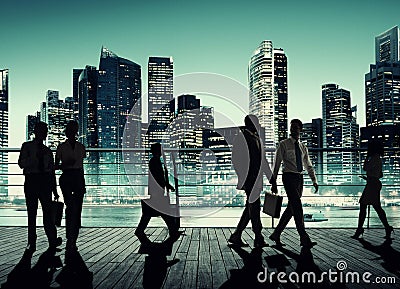 Commuter Business City Cityscape Corporate Colleagues Concept Stock Photo