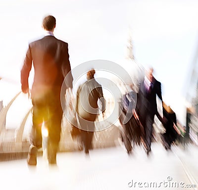 Commuter Business People Commuter Crowd Walking Cathedral Concep Stock Photo