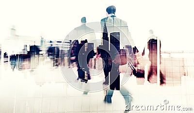 Commuter Business People Commuter Crowd Walking Concept Stock Photo